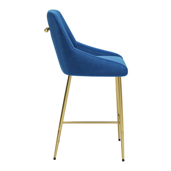 Madelaine Navy and Gold Counter Height Bar Stool, image 3