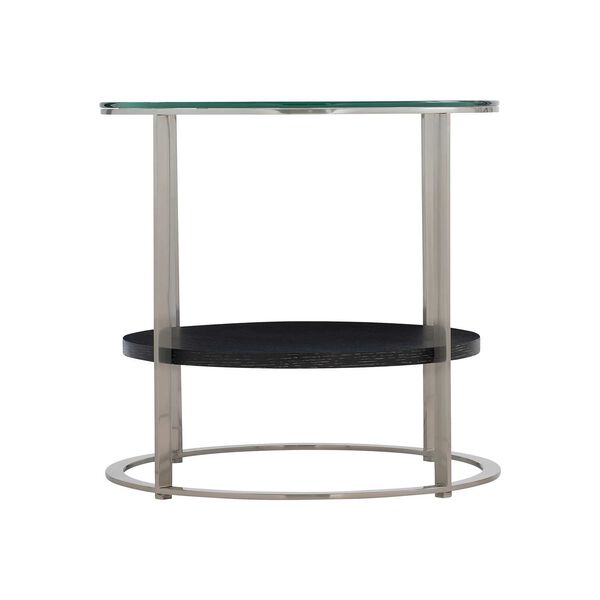 Lafayette Dark Cerused Mink and Stainless Steel Side Table, image 3