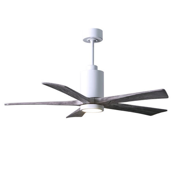 Patricia-5 White and Barnwood 52-Inch Five Blade LED Ceiling Fan, image 1
