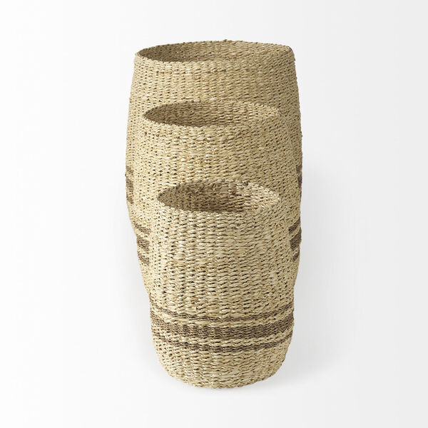 Sivannah Light and Medium Brown Round Basket, Set of 3, image 3
