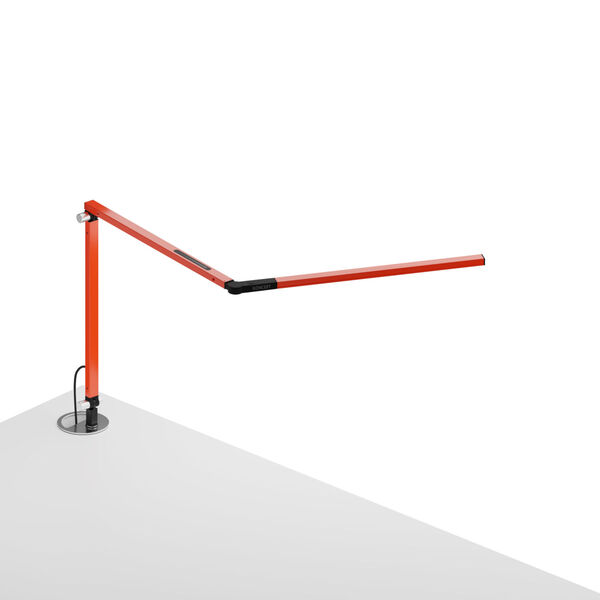 Z-Bar Orange LED Desk Lamp with Grommet Mount, image 1
