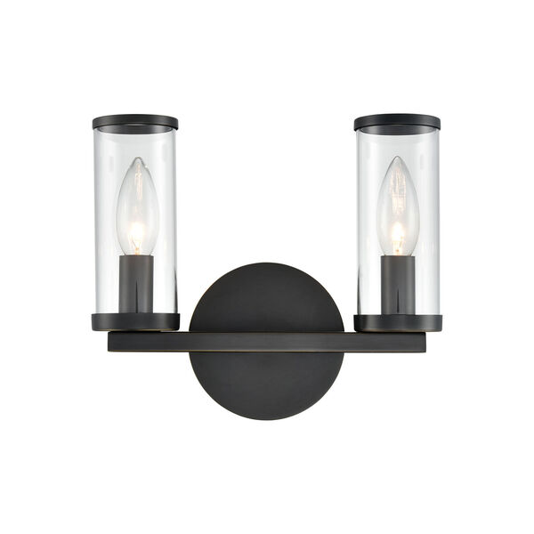 Revolve Two-Light Bath Vanity with Clear Glass, image 1