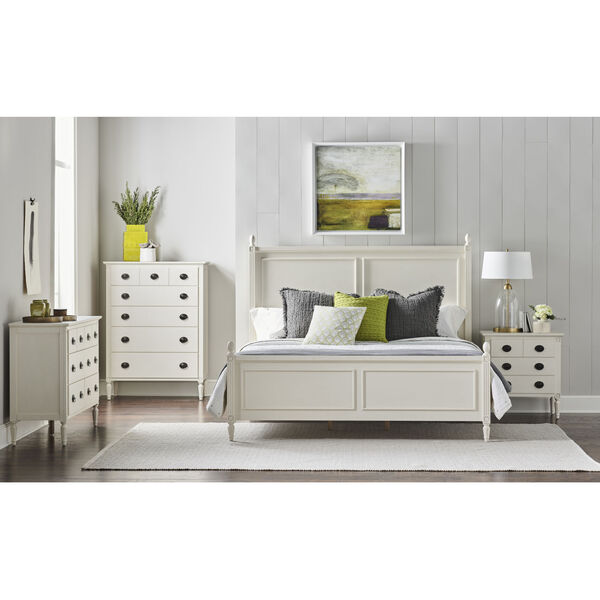 White Antiqued Six-Drawer Double Dresser, image 2