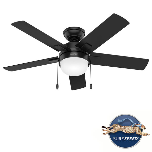 Zeal Matte Black 44-Inch LED Ceiling Fan, image 1