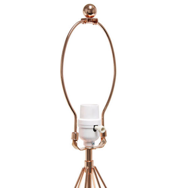 Wired Rose Gold One-Light Table Lamp with Fabric Shade, image 6