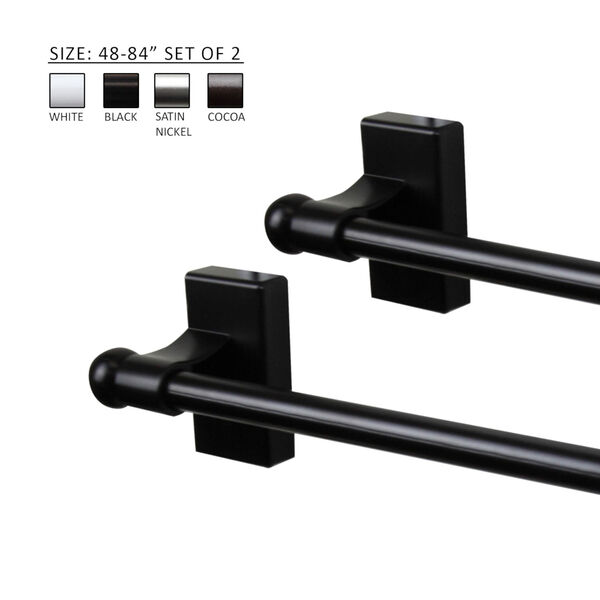 Black 48-84 Inch Magnetic Rod, Set of 2, image 3