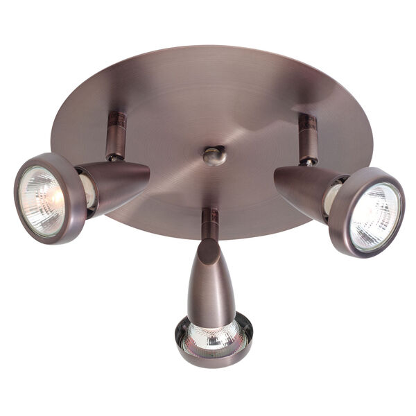 Mirage Bronze Three-Light LED Semi-Flush Spotlight, image 1