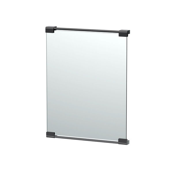 Matte Black Fixed Mount 24-Inch Frameless Rectangle Decor Mirror, image 1