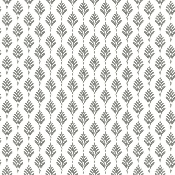 Waters Edge Gray French Scallop Pre Pasted Wallpaper, image 2