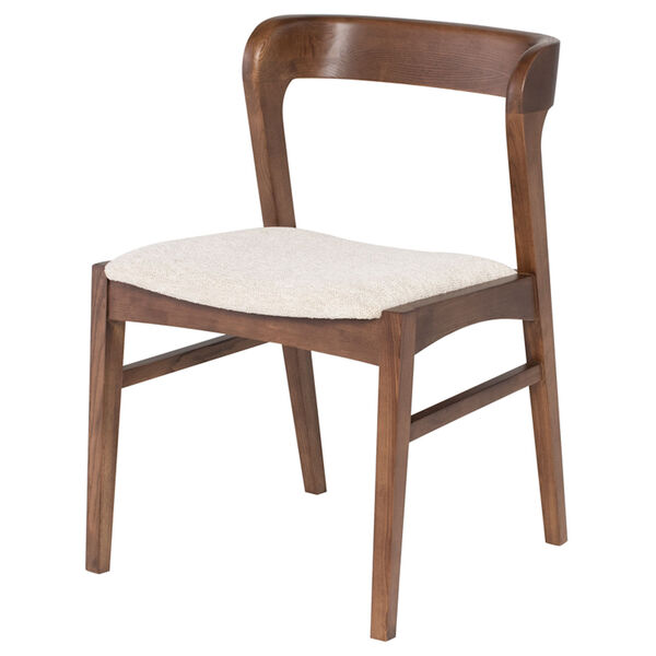 Bjorn Walnut and Shell White Dining Chair, image 1