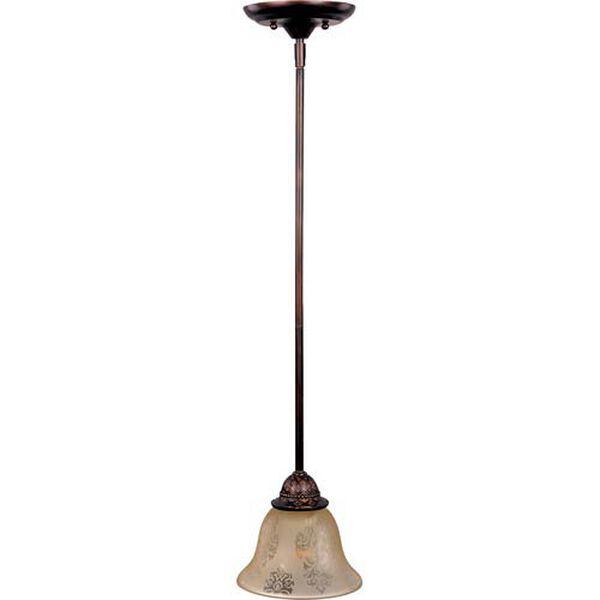 Symphony Oil Rubbed Bronze One-Light Mini Pendant with Screen Amber Glass, image 1