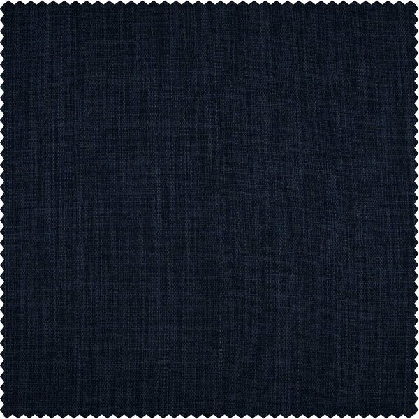 Nightfall Blue Faux Linen Extra Wide Room Darkening Single Panel Curtain, image 8