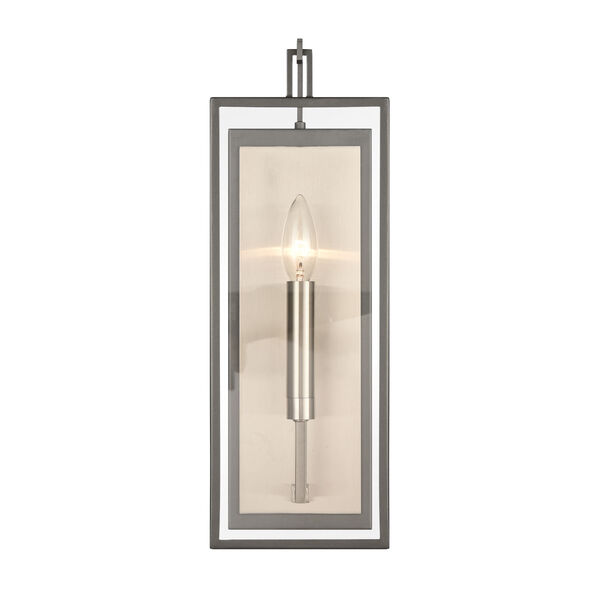 Gianni Dark Gray and Satin Nickel One-Light Wall Sconce, image 1