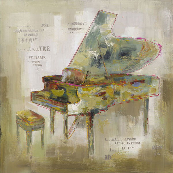 Paris Piano : 39.5 x 39.5-Inch Wall Art, image 1
