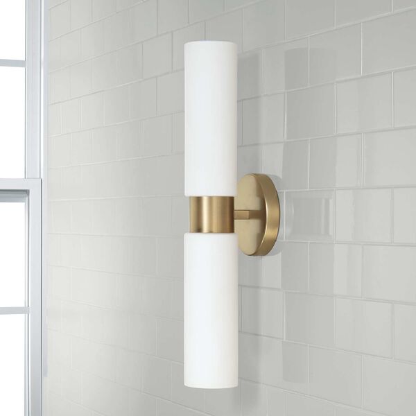 Theo Aged Brass Two-Light Dual Linear Wall Sconce, image 4