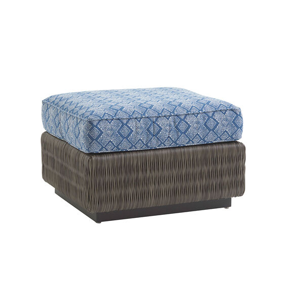 Cypress Point Ocean Terrace Brown and Blue Ottoman, image 1