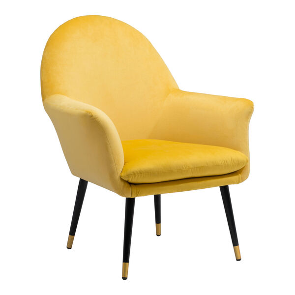 Alexandria Yellow, Black and Gold Accent Chair, image 1