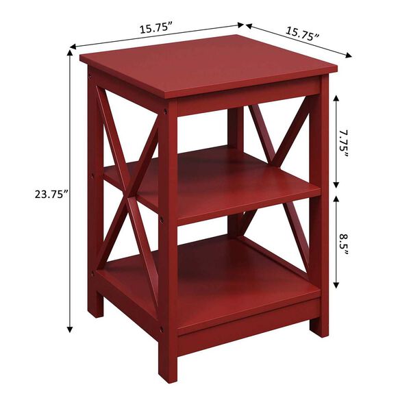 Oxford Cranberry Red 16-Inch End Table, image 3