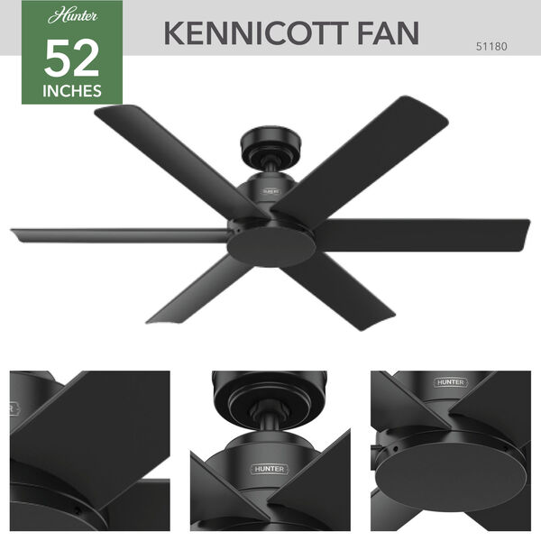 Kennicott Matte Black 52-Inch  Ceiling Fan, image 4