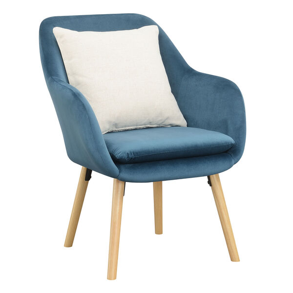 Take a Seat Blue Velvet Charlotte Accent Chair, image 3
