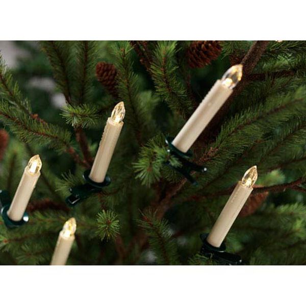 White Tree Taper Candle with Remote, Set of Twelve, image 1