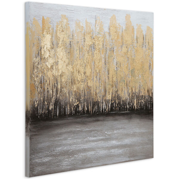 Nature Textured Metallic with Gold Foil Unframed Hand Painted Wall Art, image 3