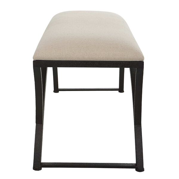 Whittier Black and Oatmeal Arch Accent Bench, image 3