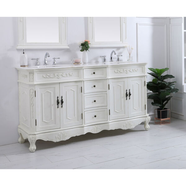 Danville Antique White 60-Inch Vanity Sink Set, image 3