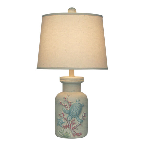 Coastal Lighting Cottage with Cabana Accent One-Light Turtle Coral Accent Lamp, image 1