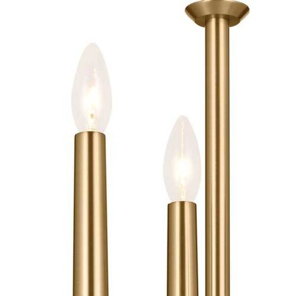 Florence Brushed Natural Brass Three-Light Mini Chandelier, image 5
