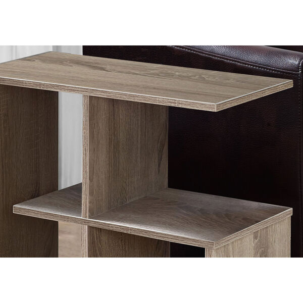 Dark Taupe 12-Inch Accent Table with Four Open Shelves, image 3