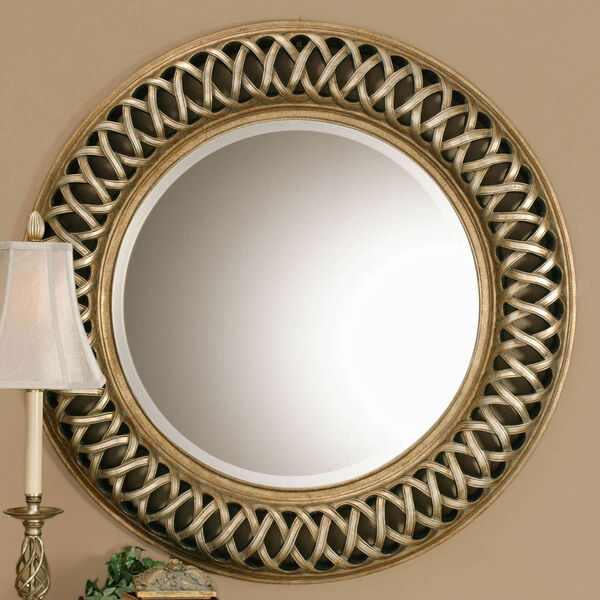 Nicollet Silver and Gold Framed Circular Wall Mirror, image 1