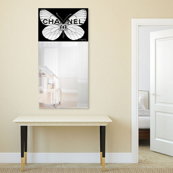 CC Butterfly Black 48 x 24-Inch Rectangle Beveled Wall Mirror, image 5