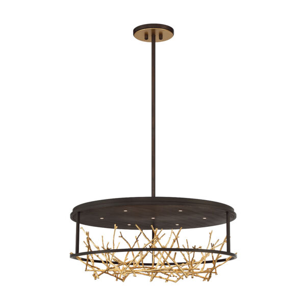 Aerie Bronze and Gold Seven-Light Round LED Chandelier, image 1