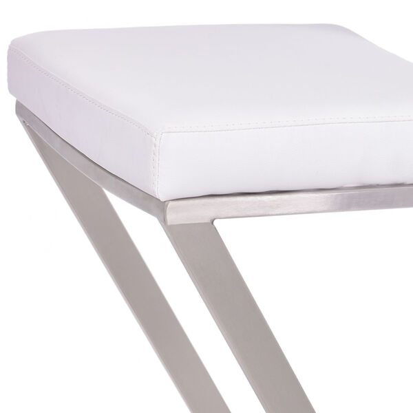 Atlantis White and Stainless Steel Counter Stool, image 3