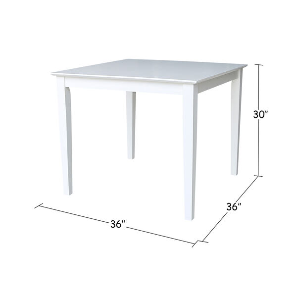 Solid Wood 36 inch Square Dining Height Table  in White, image 3