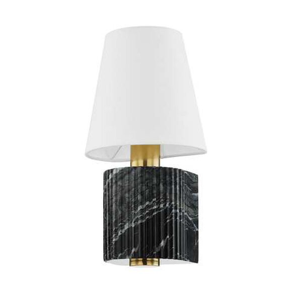 Aden Vintage Brass and Black One-Light Wall Sconce, image 1