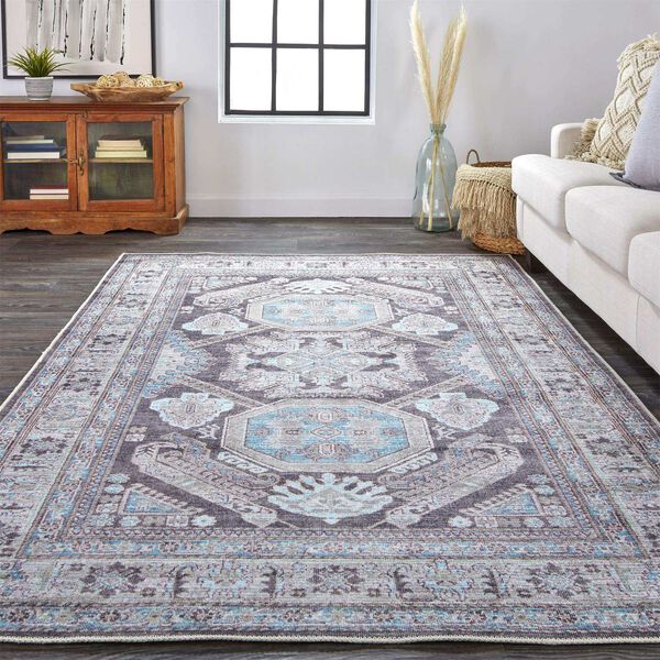 Percy Gray Taupe Blue Area Rug, image 2