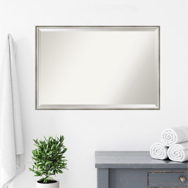 Lucie White and Silver 37W X 25H-Inch Bathroom Vanity Wall Mirror, image 5