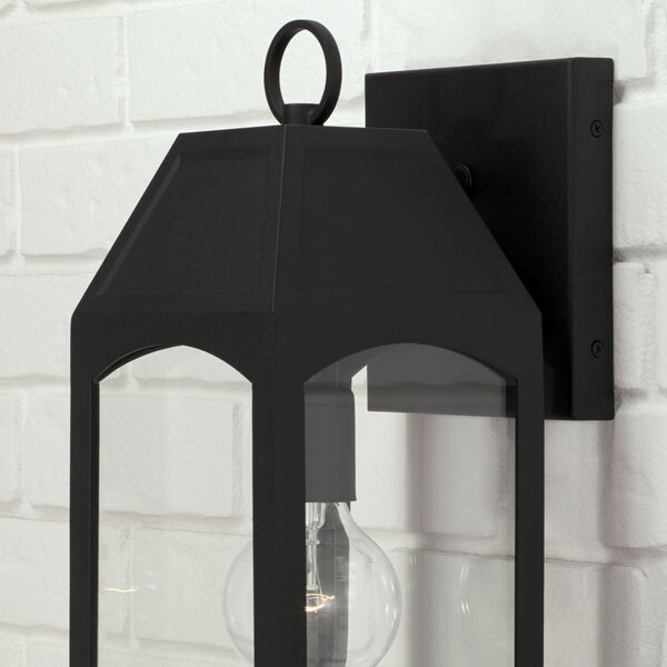 Burton Black Outdoor One-Light Wall Lantern with Clear Glass, image 3