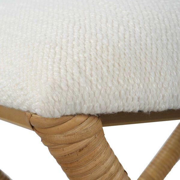 Expedition Natural and White Fabric Small Bench, image 6