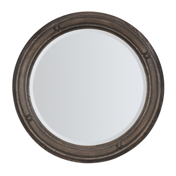 Traditions Rich Brown Round Mirror, image 1