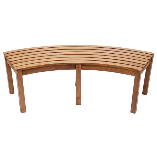 Natural Oil Curved Backless Bench, image 1