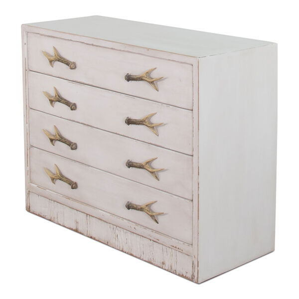 White 18-Inch Beach House Antlers Commode, image 9