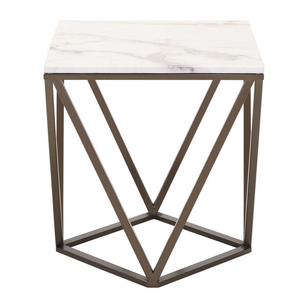 Tintern Faux Marble and Brass End Table, image 3