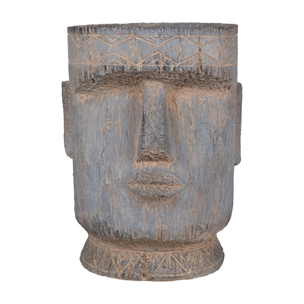 Gray Easter Island Statue Outdoor Planter, image 1