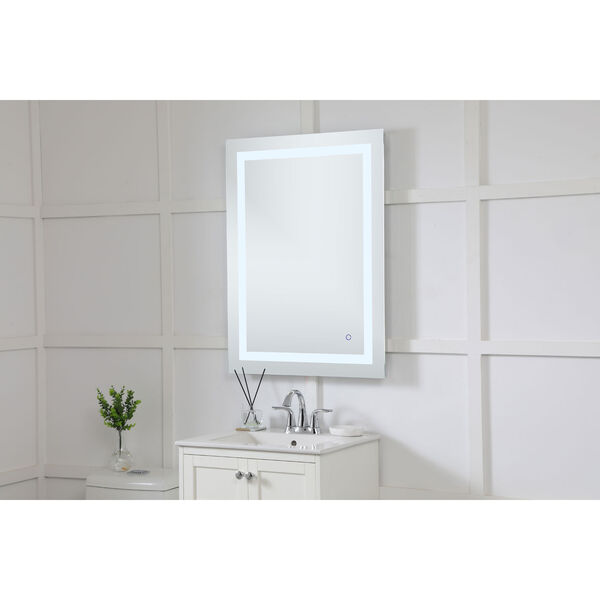 Helios Silver 36 x 27 Inch Aluminum Touchscreen LED Lighted Mirror, image 5