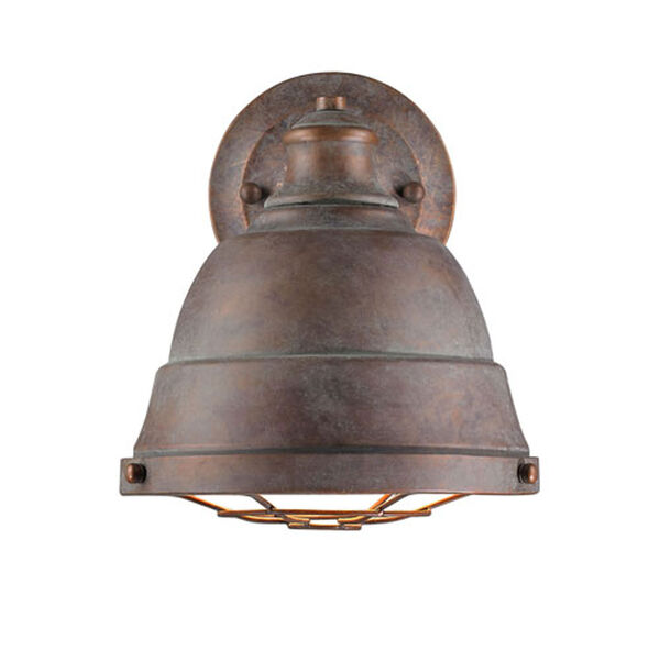 Fulton Copper Patina One-Light Cage Wall Sconce, image 1
