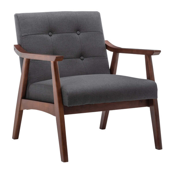 Take a Seat Natalie Dark Gray Fabric and Espresso Accent Chair, image 3