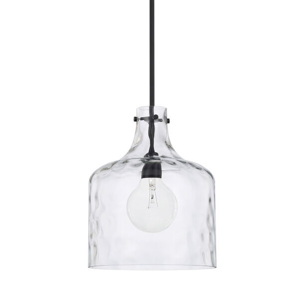 HomePlace Matte Black 15-Inch One-Light Pendant, image 1